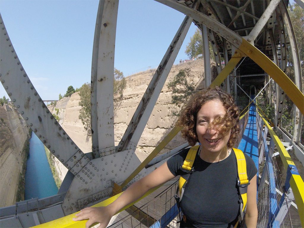 Bungy jumping from the bridge of the Canal of Corinth