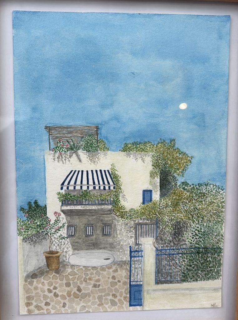 A painting of our hotel Daphne's Club!