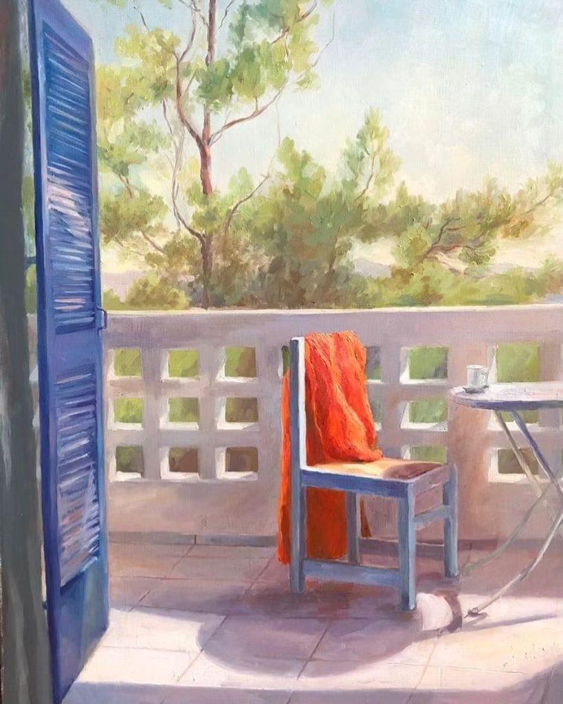 Painting of one of our hotel's verandas.
